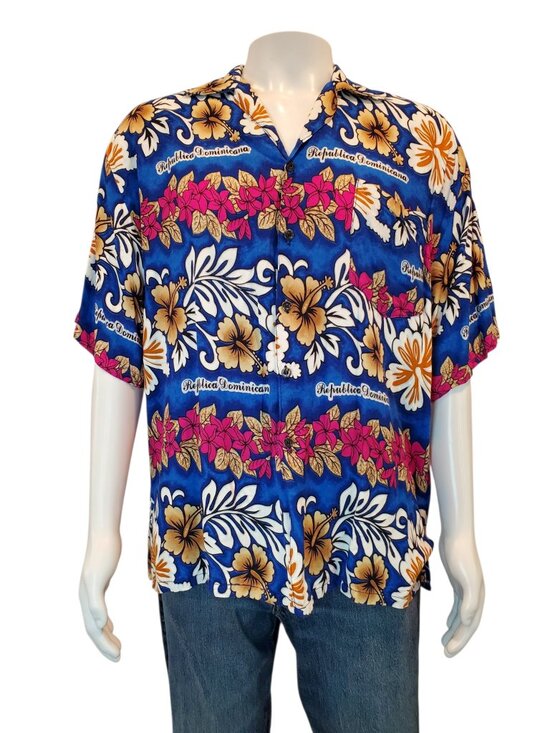 Fun-Wear Other - Vintage Fun-Wear Hawaiian Camp Shirt Republica Dominicana Men's XL